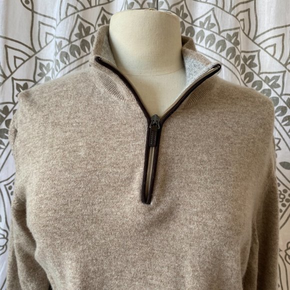 Filippo Riberti marina wool cashmere blend quarter zip sweater - Large - Picture 2 of 6